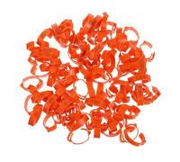HAPINARY 100pcs Abs Poultry Leg Bands for Chickens and Birds Secure Fit Identification Rings for Chicken Feet Easy to Use Orange Marking Bands for Farm and Breeding Management