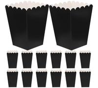 HAPINARY 100pcs Black Paper Popcorn Boxes Made of White Cardboard, Reliable and Safe Snack Containers for Movie Night, Anniversary, and Party Favour Use