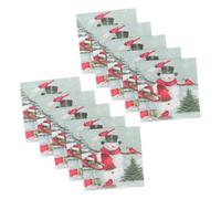 HAPINARY 100Pcs Christmas Printed Napkins Paper Tissues with Snowman Design for Holiday Party Table Setting Soft Absorbent Serviettes for Xmas and Years Eve Celebration