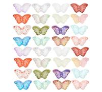HAPINARY 100Pcs Gradient Color Glass Butterfly Beads for Jewelry Making - 8X15Mm Butterfly Charms for Bracelets, Necklaces, Earrings - Mixed Color Pendant Beads for DIY Crafting