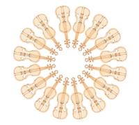 HAPINARY 100pcs Handmade Wooden Violin Charms with Delicate Texture and Unique Design for DIY Crafts Decoration, Music Party Favors, and Jewelry Making with Natural Beige Finish