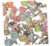 HAPINARY 100pcs Mini Round Pastel Brads Metal Craft Fasteners for Scrapbooking DIY Card Making and Stamping Supplies