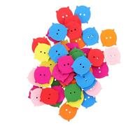 HAPINARY 100pcs Pig Head Design Wooden Buttons for DIY Craft Projects Durable Decorative Buttons for Clothes Hats and Accessories Unique Cartoon Style for Personal Touch
