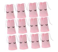 HAPINARY 100pcs Pink Eyelash Drawstring Makeup Bags EVA Cosmetic Storage Pouches for Travel Daily Use Organizer Scratch-Resistant Portable
