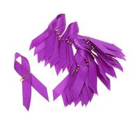 HAPINARY 100pcs Purple Awareness Ribbon Lapel Pins with Elegant Design, Lightweight Polyester and Metal Brooches for Memorial and Casual Occasions, Secure Attachment Public Service