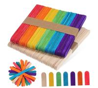 HAPINARY 100Pcs Wood Waxing Sticks Colored Wooden Craft Sticks for DIY Crafting Painting Premium Hard Wood Easy to Glue and Paint Suitable for Art Home Decoration Classroom Activities