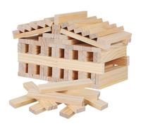 HAPINARY 100pcs Wooden Sticks Building Blocks Smooth Polished Wood Construction for Creative Crafting and Spatial Thinking Development Portable Natural Texture Building Planks for Family