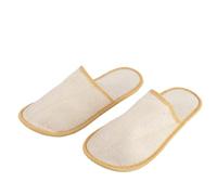 HAPINARY 10Pairs Disposable Hotel Guest Slippers Non-skid Home Summer Cotton Linen Slippers Beige One Fits All Comfortable Foot Relaxation