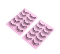 HAPINARY 10pairs Faux Eyelashes with Diamonds Natural Look Stage Makeup False Lashes for Eye-catching Performance Beautiful and Realistic Appearance for Night