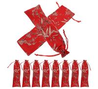 HAPINARY 10pcs Brocade Jewelry Bags with Drawstrings Small Chinese Style Pouches Soft Protective Cloth for Wedding Favors Party Decorations Travel Storage Elegant Embroidered Packaging