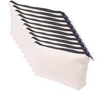 HAPINARY 10Pcs Canvas Zipper Pouch Cosmetic Pouches Toiletry Bags Beige Plain Colour Personalizable Storage Organizers for DIY Craft and Camping