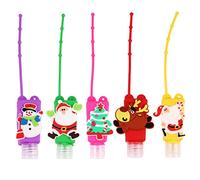 HAPINARY 10pcs Christmas Soap Bottle Covers Cute Designs for Travel and Home Use Soft and Flexible Liquid Soap Holders Random Colors