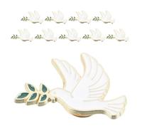 HAPINARY 10pcs Elegant Flag Pin Featuring a Peace Dove Brooch with Olive Branch, Zinc Alloy Stylish Dove Symbol Pin for Women, Meticulous Craftsmanship, for Everyday Wear and Formal
