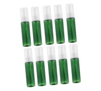HAPINARY 10pcs Green Travel Dispenser Bottles with White Lotion Pump Heads Refillable Compact Pressed Pump Containers for Shampoo Essential Oil Portable Cosmetic Bottles