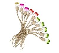 HAPINARY 10Pcs Hanging Air Freshener Bottles Refillable Empty Perfume Bottles Stylish Glass Wooden Design for Car Home Decoration