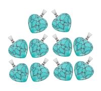 HAPINARY 10PCS Heart-shaped Agate Quartz Stone Pendants Crystal Chakra Charms for Jewelry Making DIY Bracelets Necklaces Emotional Balance Natural Gemstone