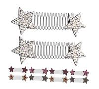 HAPINARY 10pcs Invisible Stretchable Hair Clips for Women Rhinestone Star Bun Comb Grips Hair Updo Tools with Firm Hold Comfortable Lightweight Styling Accessories for Seamless Elegant