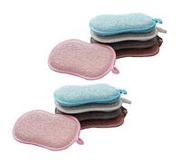 HAPINARY 10pcs Kitchen Scouring Pads Double Side Sponge Scrubbers Dishwashing Sponge Kitchen Cleaning Scrubber for Dish High Grade Random Color