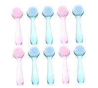 HAPINARY 10pcs Nail Brush Handle Grip Fingernail Cleaning Brush Manicure Dust Collector Random Color