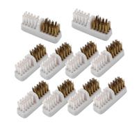 HAPINARY 10pcs Nail Drill Bit Cleaning Brush Dual Head Copper Wire Brush for Electric Manicure Compact Nail Dust Cleaner Sturdy Grinding Head Cleaning Tool Efficient Stain Removal