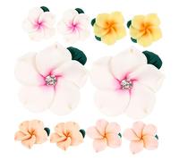 HAPINARY 10pcs Polymer Pottery Flower Accessories Clay Flower Charms for Diy Hair Clip Elegant Craft Ornament for Phone Cover