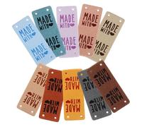 HAPINARY 10pcs Pu Leather Tags for Crochet Custom Tags for Handmade Items with Smooth Surface Elegant Fashionable Simple Style for DIY Craft Projects