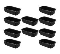 HAPINARY 10pcs Rectangular Plastic Pet Food Bowls for Rabbits and Guinea Pigs with Secure Crate Fit and Wide Utility, Suitable for Pet Cage and Parrot Cage Feeding