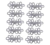 HAPINARY 10pcs Silver Cheongsam Buttons Clothes Accessory with Purl Material, Fine Workmanship and Easy to Use, Suitable for Cardigan and Shrug in Hand-Sewn Process