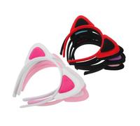 HAPINARY 10pcs Soft Plush Cat Ears Headband Cozy Faux Fur Animal Ear Hoops for Cosplay Party Holiday Hair Accessory for Women