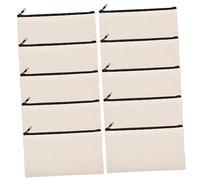 HAPINARY 10pcs Sublimation Blank Canvas Zipper Bags Pencil Cases and Makeup Pouches DIY Heat Transfer Craft Bags for Travel Toiletry Storage