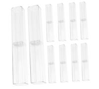 HAPINARY 10pcs Transparent Pencil Storage Boxes with Secure Lid Compact Multi-function Plastic Pen Containers for Students Office Travel and Jewelry Organization