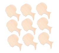 HAPINARY 10Pcs Unfinished Wood Cutout Ornaments Female Head Shape Blank Wood Slices for Crafts DIY African Woman Face Decor for Home Party Art