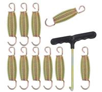 HAPINARY 11Pcs Small Trampoline Metal Springs with Hooks, Galvanized Tension Springs Set for Outdoor Jumping Bed, Convenient Replacement Parts for Fitness Trampolining