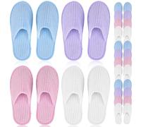 HAPINARY 12 Pairs Disposable Anti-Slip Hotel Slippers for Women, Multi-Color Indoor Guest House Slippers for Spa, Bathroom, Pedicure Use