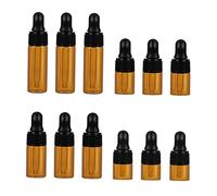 HAPINARY 12pc Mini Dark Brown Glass Vial Bottles with Dropper for Essential Oils Chemistry and Perfumes Leakproof Design Portable Storage for Aromatherapy and Cosmetics