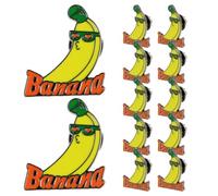 HAPINARY 12pcs Funny Banana Pin Set for Teens and Classmates, Lightweight Alloy Cartoon Brooch with Vivid Surface Coating and Bright Colours, for Jackets, Vests, School and Class Activities