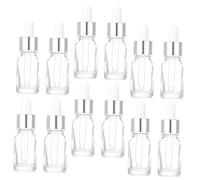HAPINARY 12pcs Glass Dropper Bottles for Essential Oils Leak Transparent Containers for Mixing and Storing Oils Design for Travel and Home Use