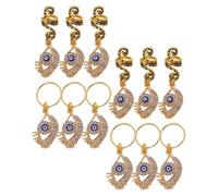 HAPINARY 12pcs Hair Braid Rings with Evil Eye Pendants Spiral Design Alloy Material Hair Jewelry for Braids and Dreadlocks Versatile Use Do Not Fade Suitable for Holiday Parties