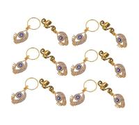 HAPINARY 12pcs Hair Braid Rings with Evil Eye Pendants Sturdy Spiral Hair Accessories for Braids and Dreadlocks Lightweight Decorative for Holiday Styling and Festive Looks