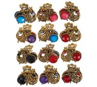 HAPINARY 12pcs Hair Bun Clip Small Jaw Clips Women Mini Hair Claw Clamps Vintage Design for Everyday Random Style