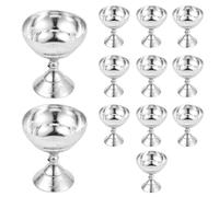 HAPINARY 12pcs Plastic Goblet Candy Boxes with Elegant Wine Cup Design for Birthdays and Weddings, Decorative and Practical Party Favor Holders in Silver