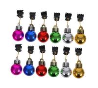 HAPINARY 12pcs Santa Beard Wig Hat Christmas Beard Clip Glitter Beard Bauble Ornaments Adult Christmas Decoration Facial Hair Baubles for Party Random Color