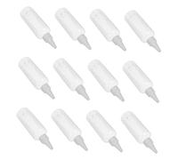 HAPINARY 12pcs Transparent Refillable Travel Bottles with Precision Nozzle for Controlled Dispensing Leakproof Plastic Squeeze Containers for Lotion Shampoo Tattoo Ink Lightweight Tsa