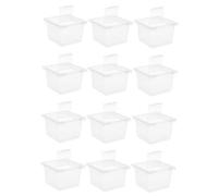 HAPINARY 12pcs Transparent Reptile Breeding Box Climbing Pet Feeding Container for Snakes Spiders Turtles and Crabs High-temperature Resistant Comfortable Space Breathable
