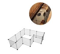HAPINARY 12pieces Collapsible Dog Crate Heavy Duty Iron Cage for Pet Medium Dog Kennel Secure Lock Easy Assembly