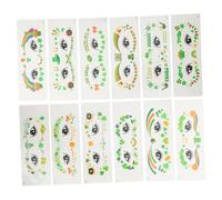 HAPINARY 12sheets Shamrock Face Stickers Comfortable Temporary for St Patrick's Day Easy Application for Adults for Irish Festival Makeup Holiday Celebrations
