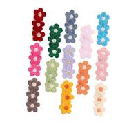 HAPINARY 13pcs Floral Barrettes Fully Lined Soft Fabric Hair Clips for Boy Girl Lightweight Nonslip Alligator Clips with Daisy Flower Designs