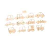 HAPINARY 13pcs Photo Props of The Month Newborn Months Signs Car for Milestone Signs Cars Milestone Photo Cards Milestone Cards Sign Newborn Photography Props Wood