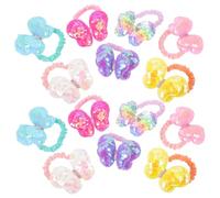 HAPINARY 14pcs Cute Sequin Butterfly Bow Hair Ties for Girls and Babies, Soft Fabric and Pet Material, Secure Elastic, Gentle on Hair, for Everyday Wear and Special Occasions