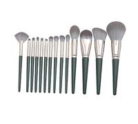 HAPINARY 14pcs Makeup Brush Set Wooden Handles and Safe Cosmetic Brushes for Face Makeup for Daily and Blackish Green Color